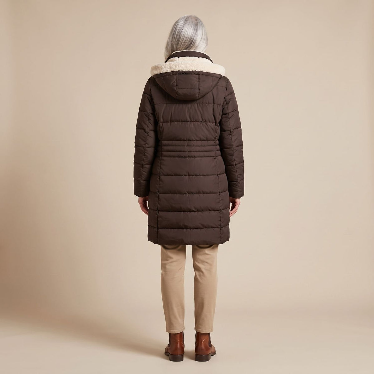 Women's Reversible Long Wool Coat Streamlined Elegant Silhouette