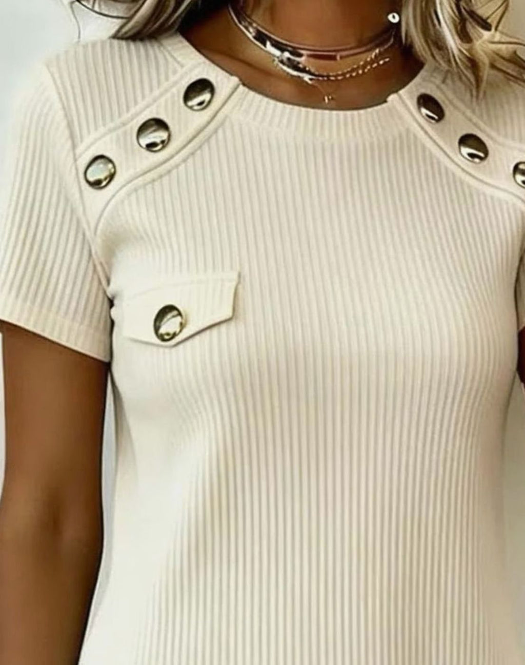 Women's Ribbed Short-Sleeve Eyelet-Trim Bodycon Mini Dress