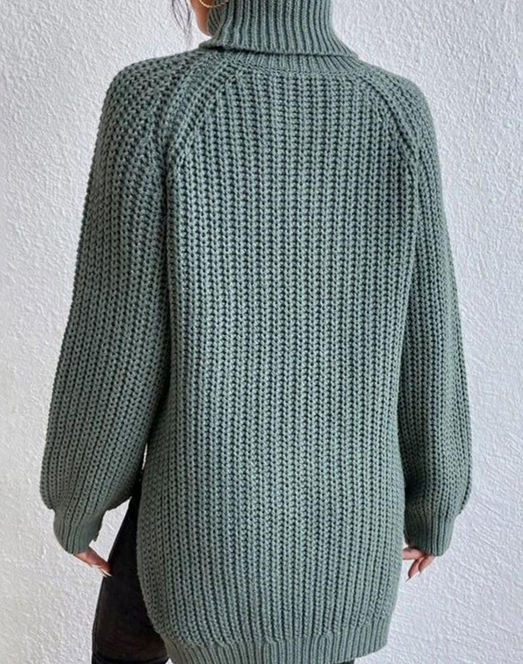Women's Ribbed Turtleneck Sweater Long-Sleeve Knit Pullover