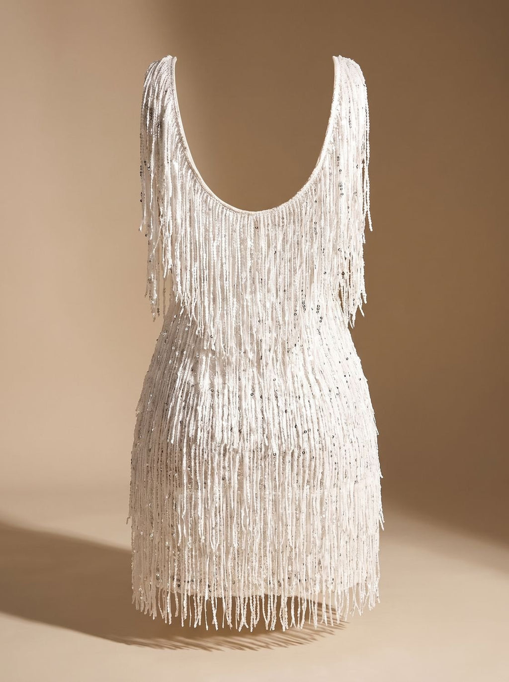 Women's Sequin Fringe V-Neck Sleeveless Christmas Party Mini Dress