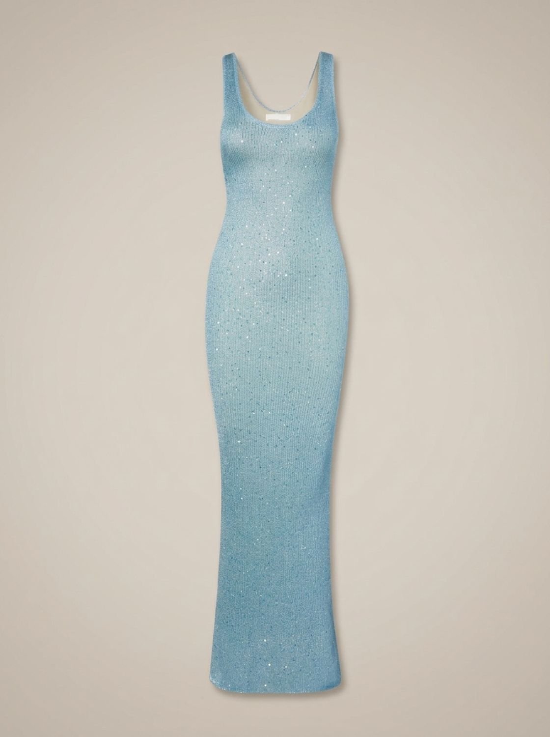 Women's Sequin Maxi Dress Sleeveless Scoop-Neck Body-Con