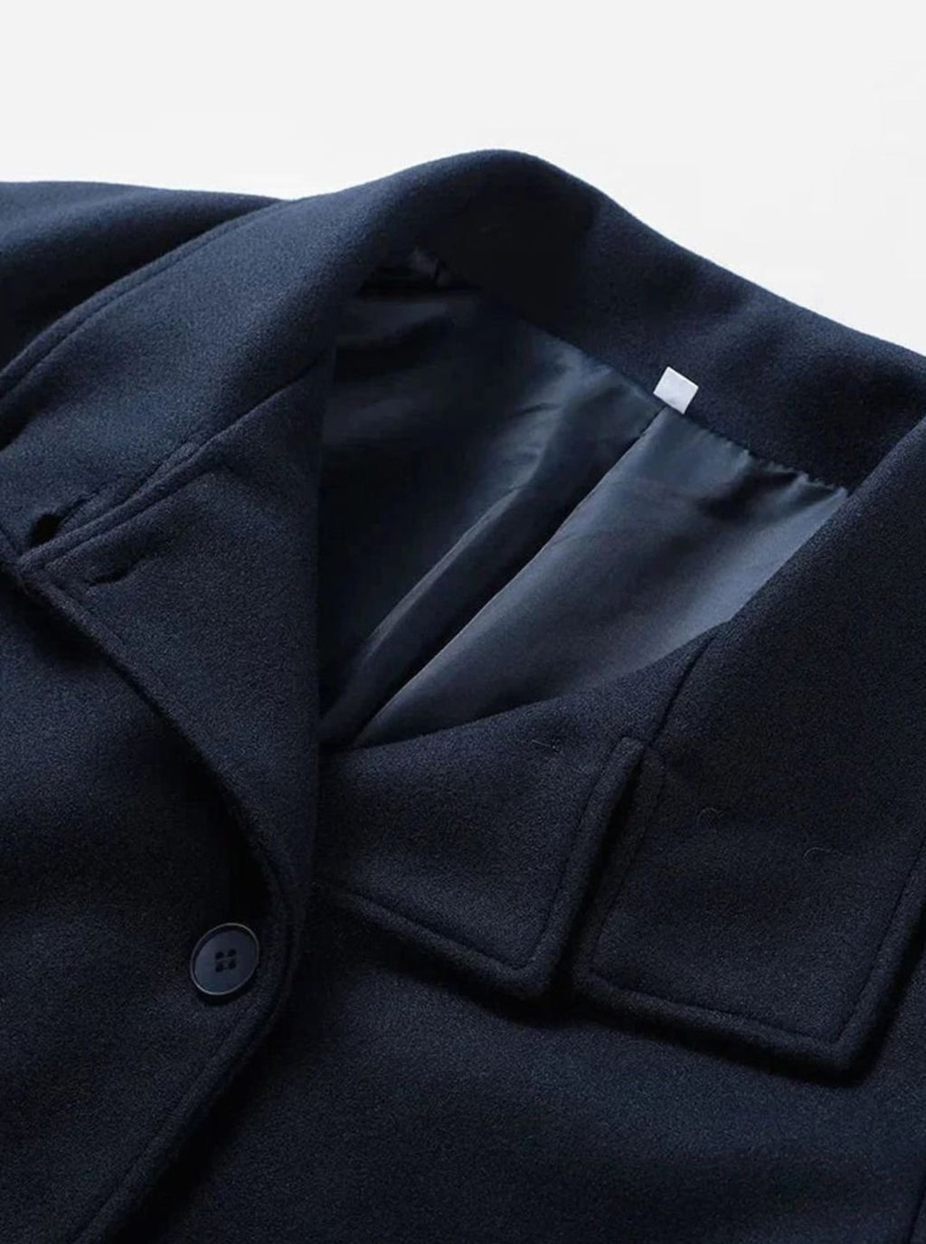Women's Short Wool-Feel High-Collar Button-Front Winter Coat