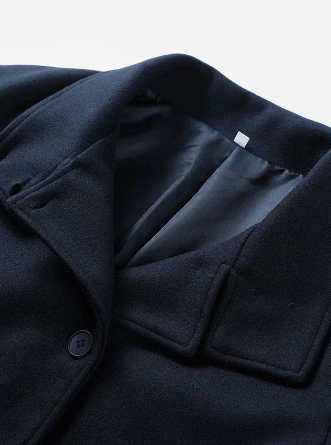 Women's Short Wool-Feel High-Collar Button-Front Winter Coat