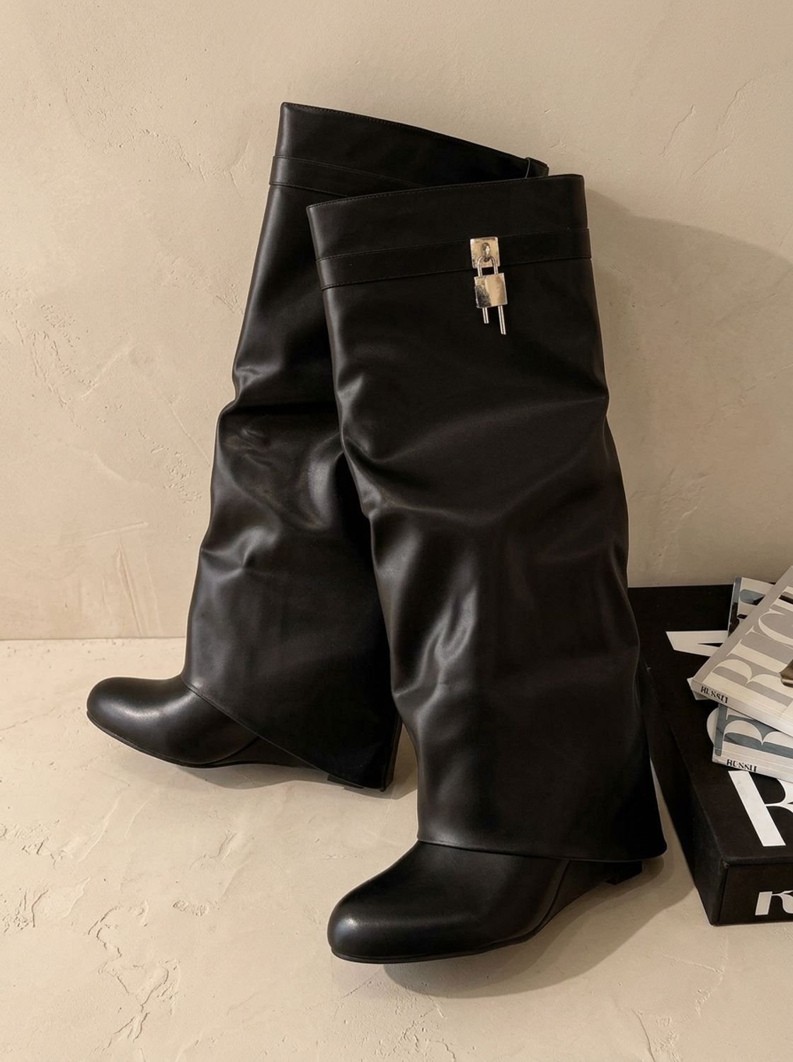 Women's Sleek Faux Leather Knee High Boots