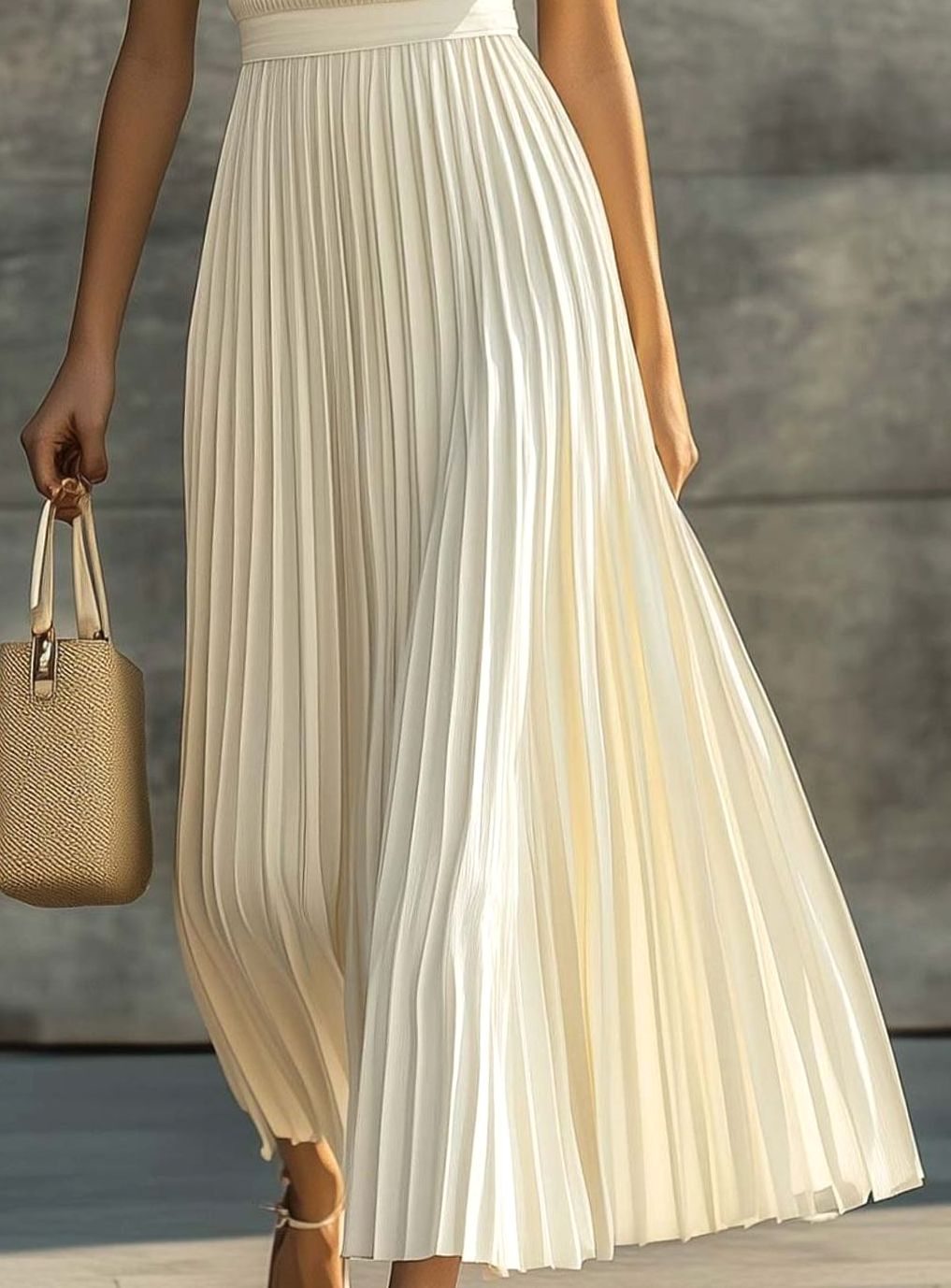 Women's Sleeveless Ribbed-Top Pleated Maxi Formal Dress