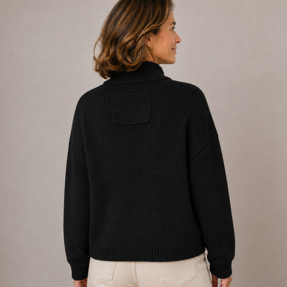 Women's Stand Collar Button-Up Knit Cardigan