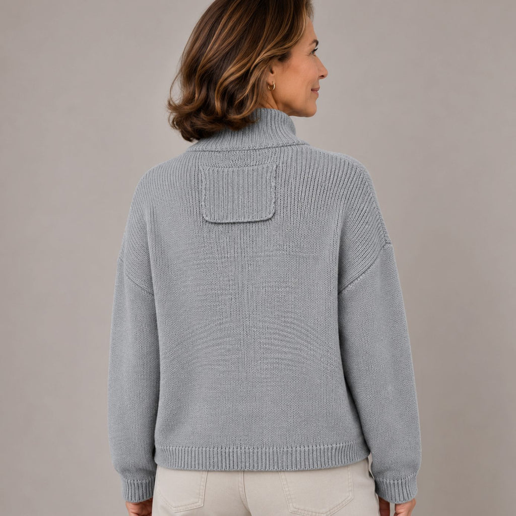Women's Stand Collar Button-Up Knit Cardigan