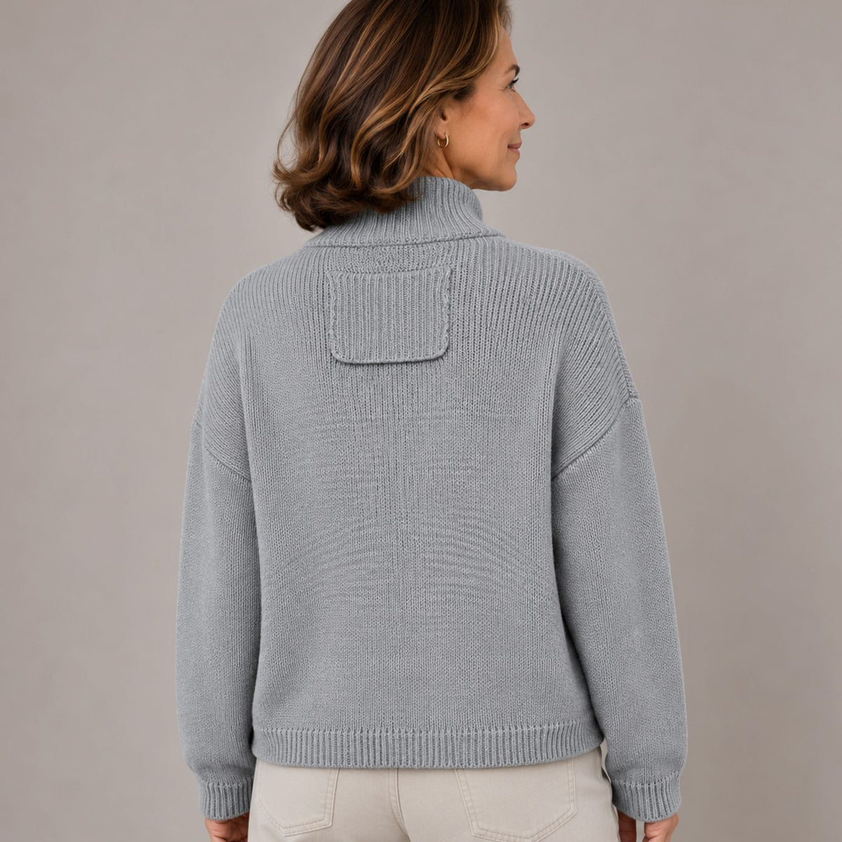 Women's Stand Collar Button-Up Knit Cardigan