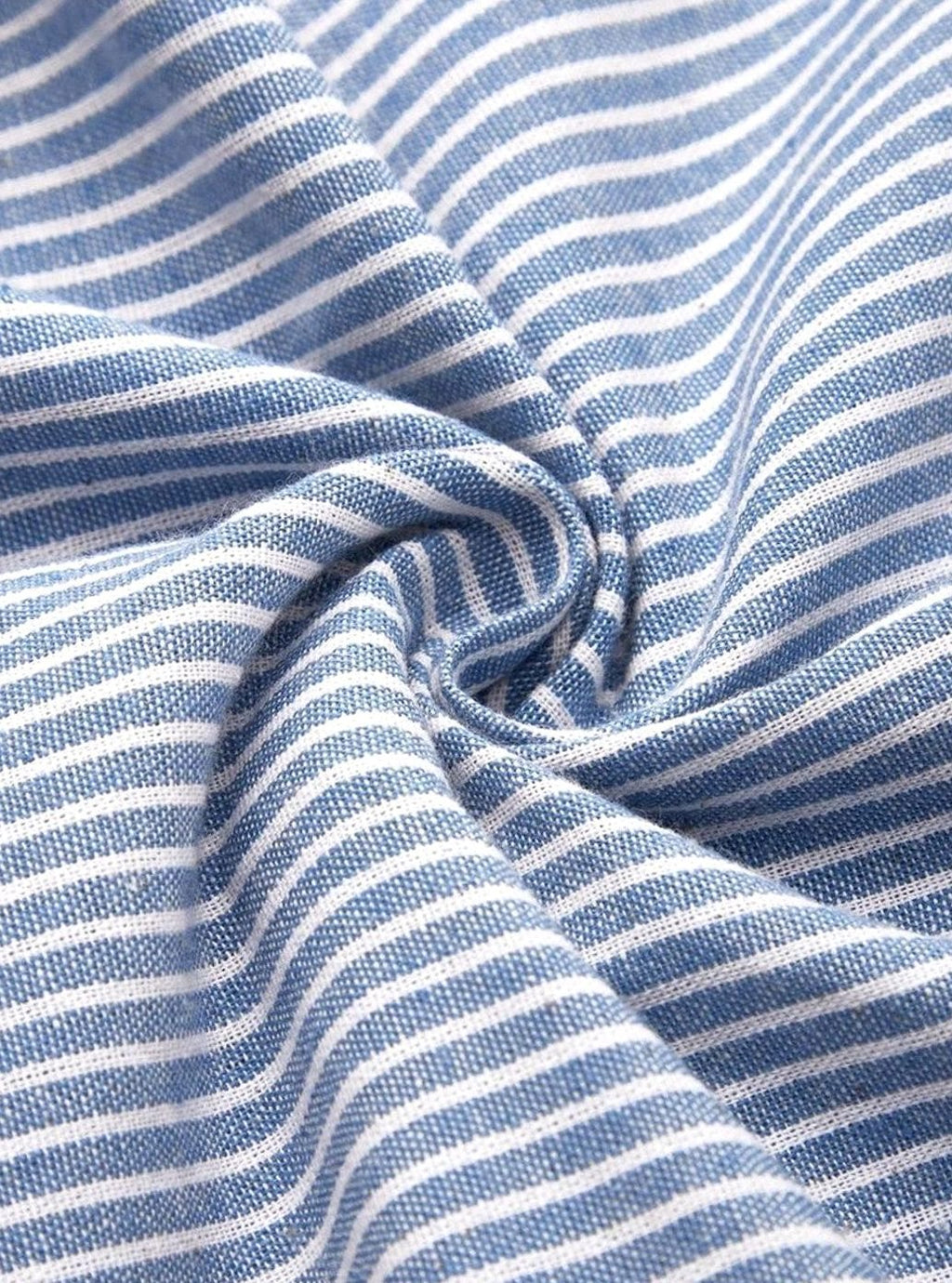 Women's Striped Short-Sleeve Button-Trim A-Line Occasion Dress