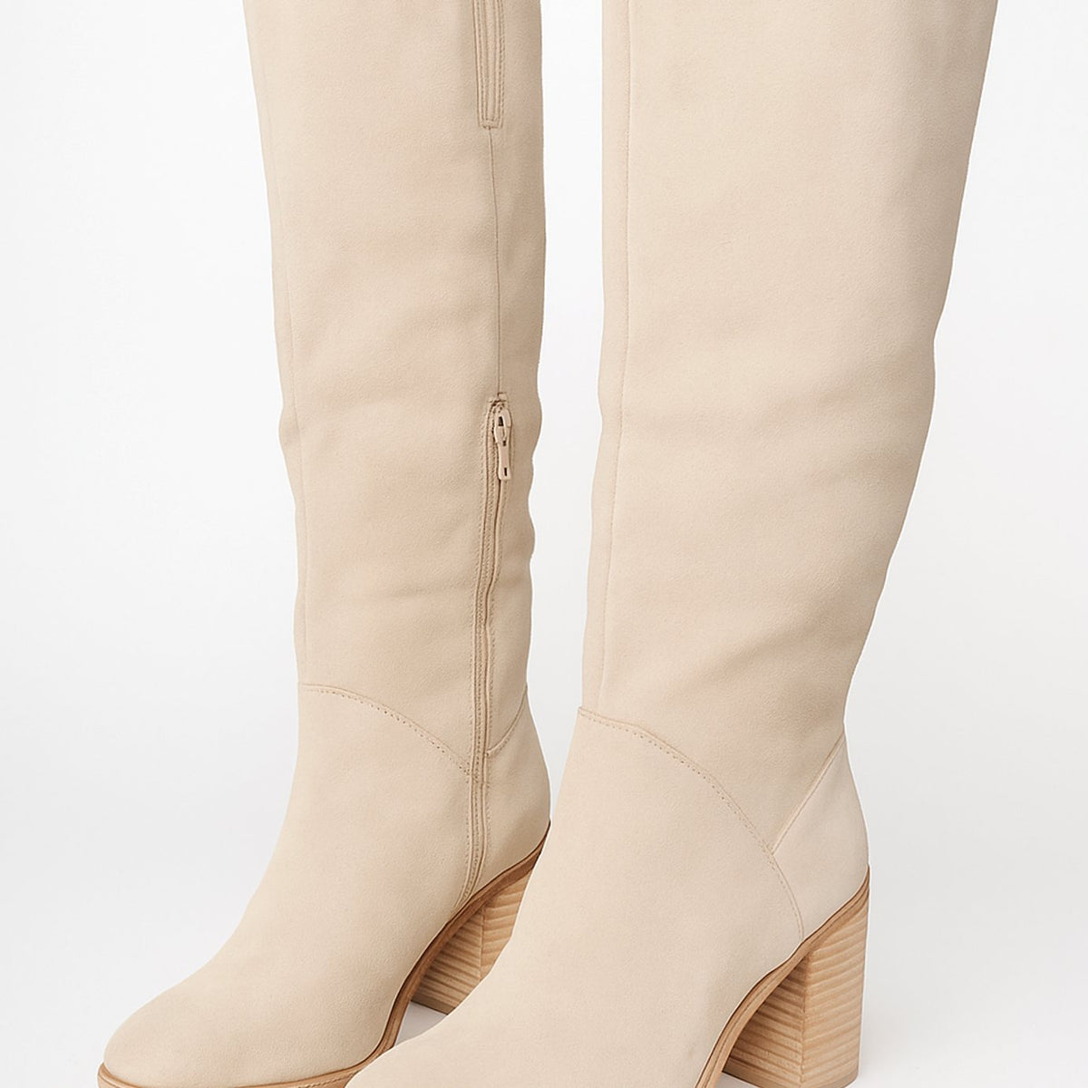 Women's Suede Knee-High Block Heel Tall Boots