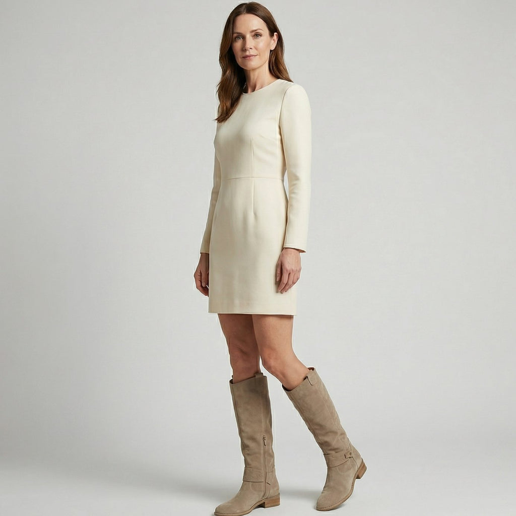Women's Suede-Look Slouch Knee High Boots Low Heel