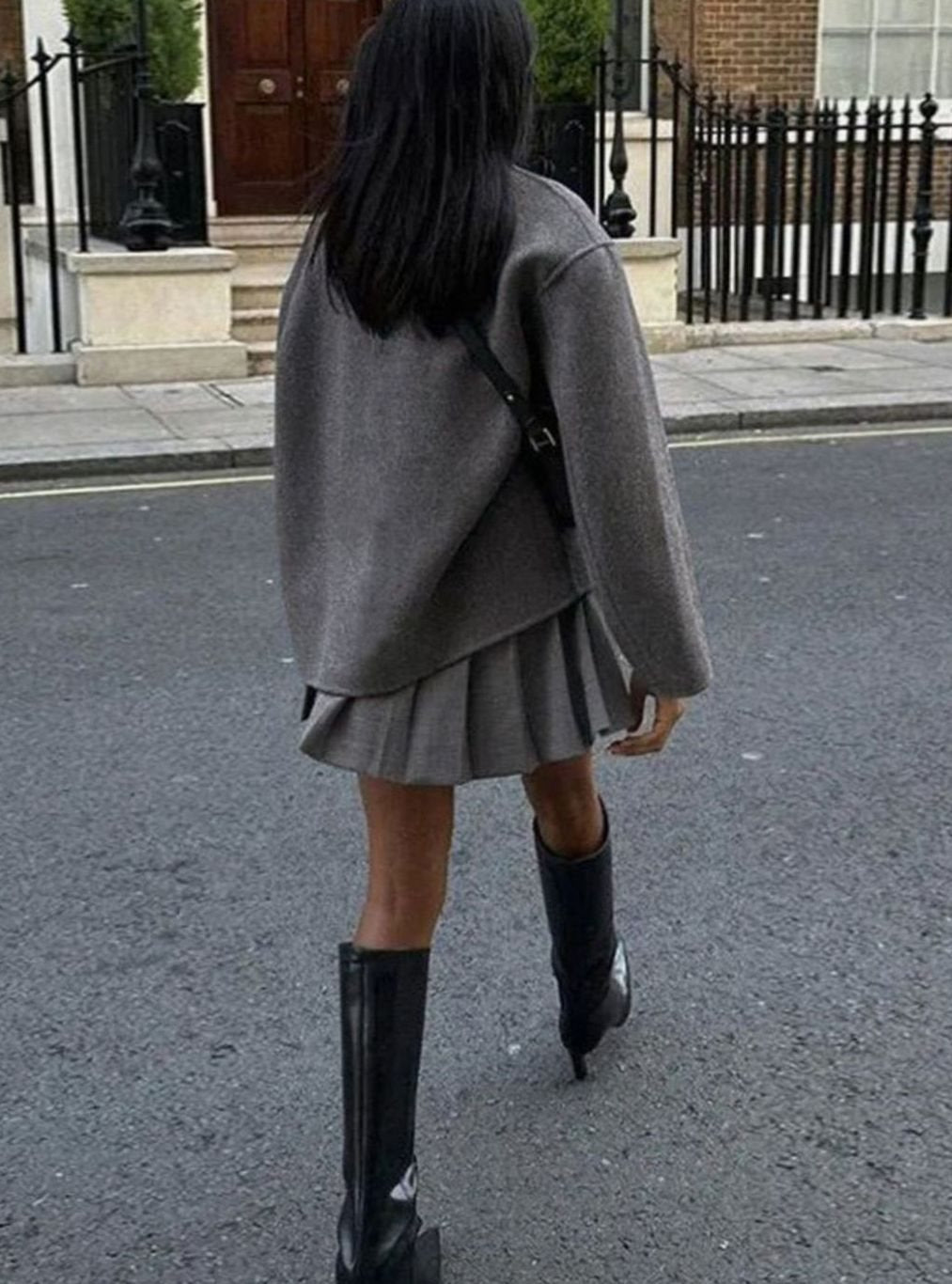 Women's Tailored Double-Breasted Oversized Wool-Blend Coat