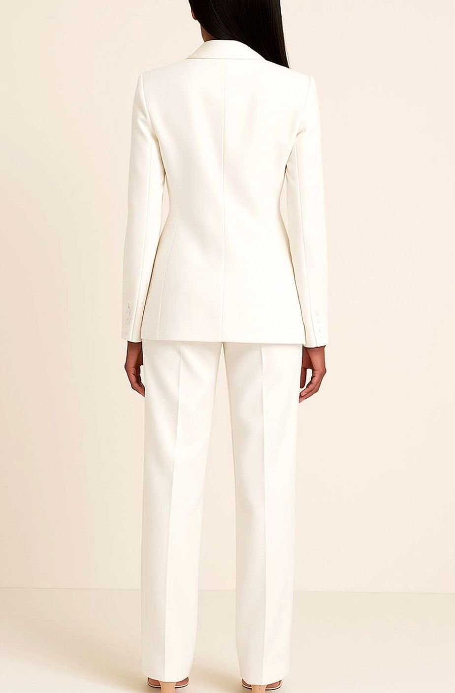 Women's Tailored Single-Button Blazer Pants Suit Set