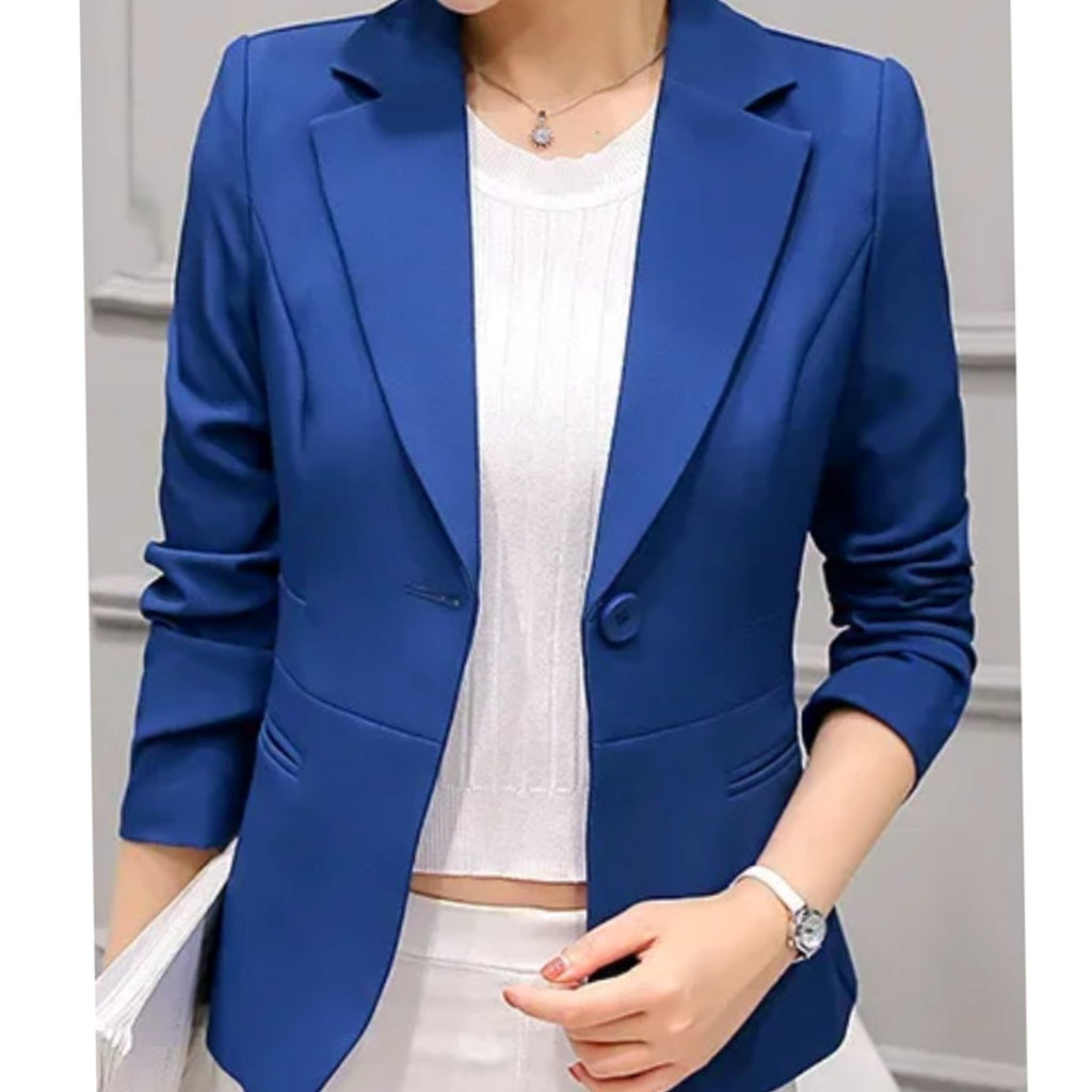Women's Tailored Slim-Fit Single-Button Office Blazer