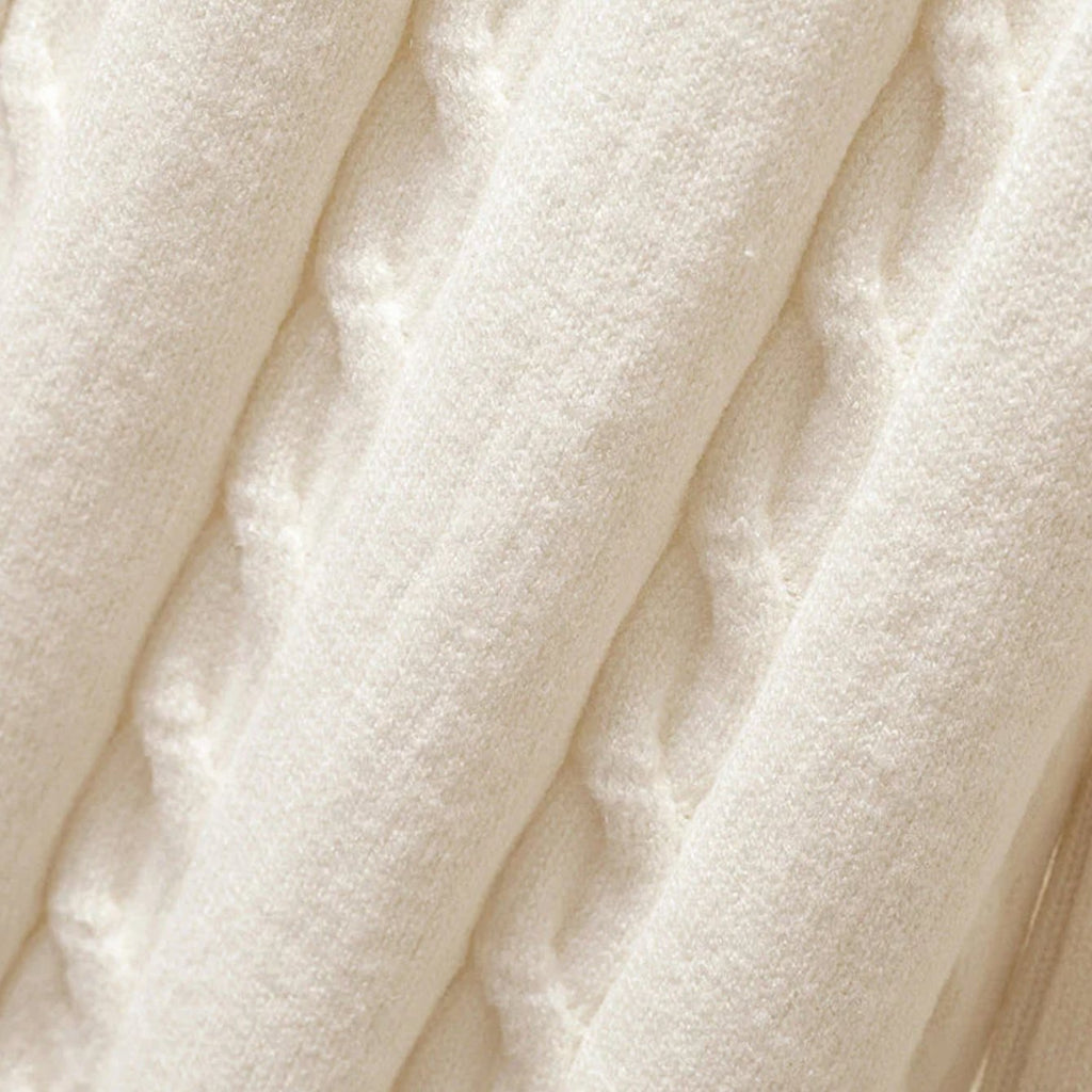 Women's Three-Piece Cable-Knit Turtleneck Loungewear Set Wide-Leg Pants Quilted Vest