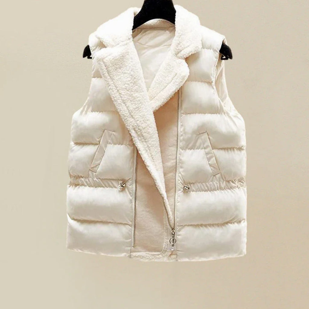 Women's Three-Piece Cable-Knit Turtleneck Loungewear Set Wide-Leg Pants Quilted Vest