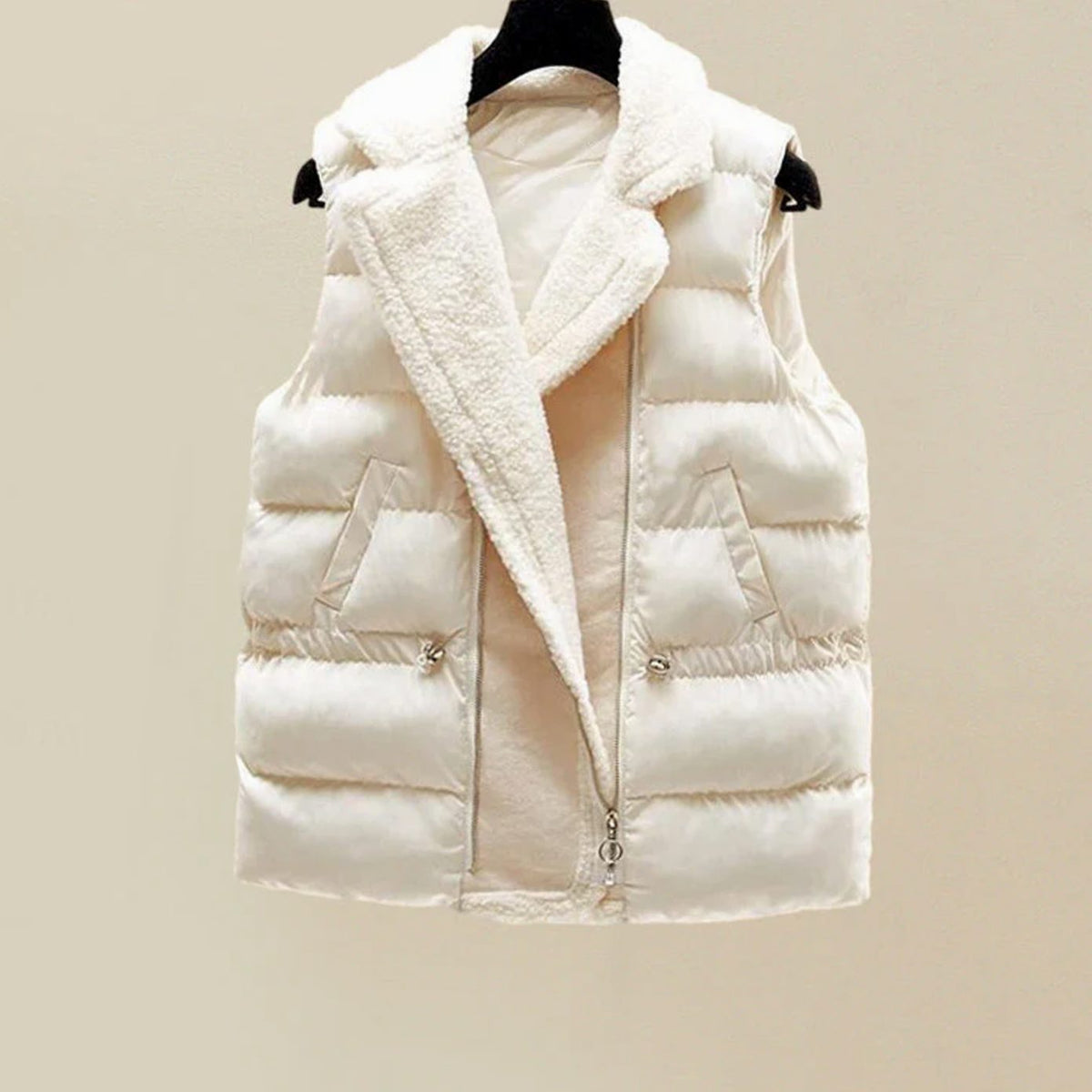 Women's Three-Piece Cable-Knit Turtleneck Loungewear Set Wide-Leg Pants Quilted Vest
