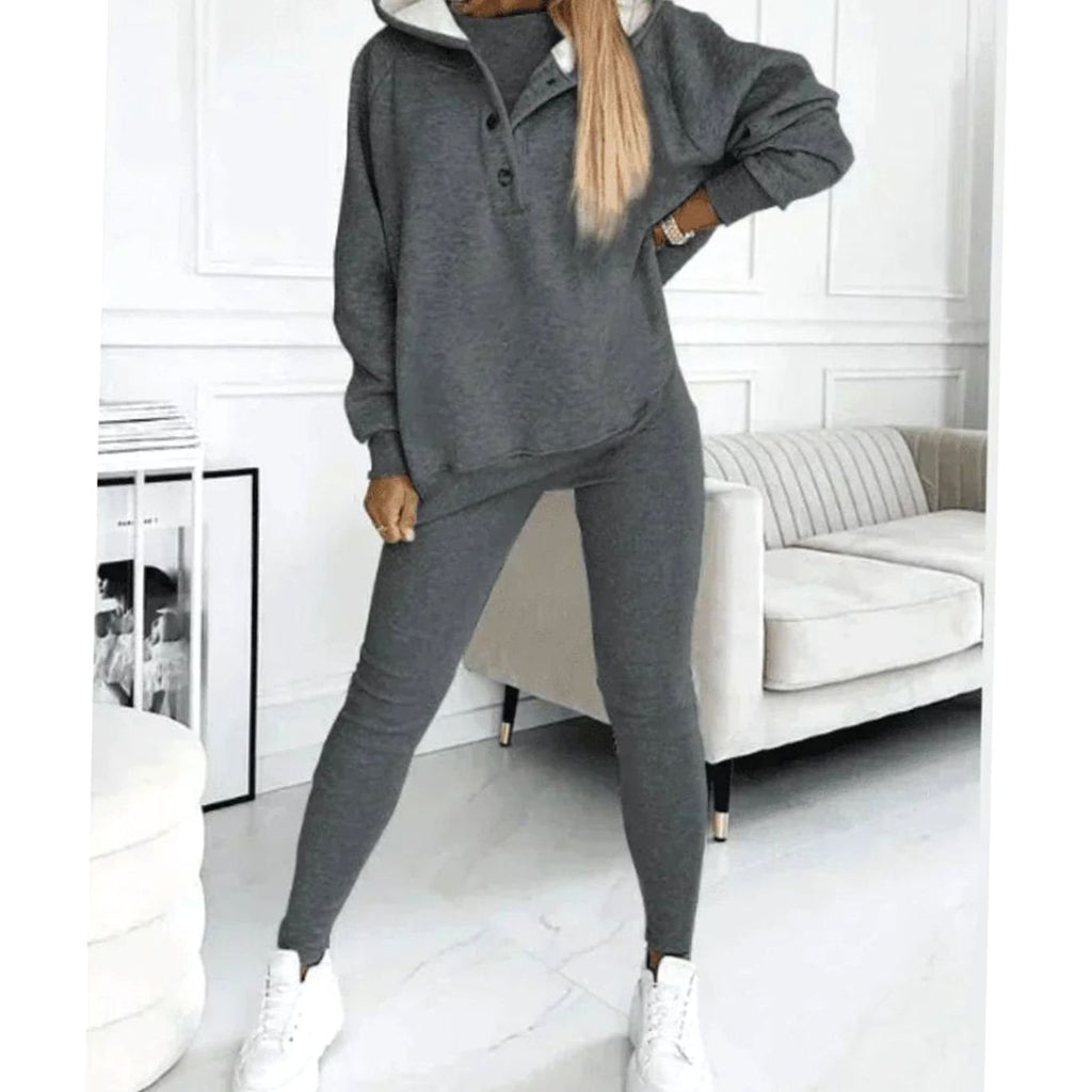 Women's Three-Piece Hooded Lounge Winter Set