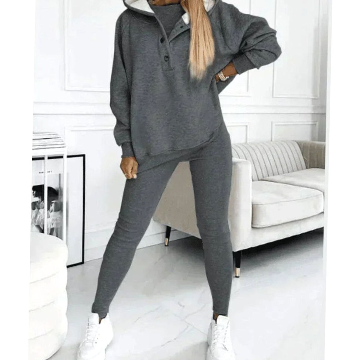Women's Three-Piece Hooded Lounge Winter Set