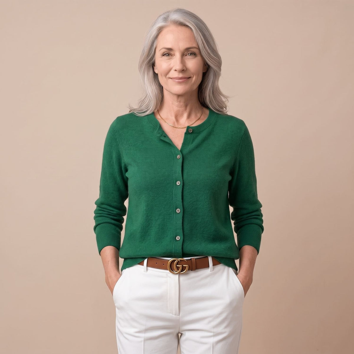 Women's V-Neck Button-Front Knit Cardigan Sweater, Purple - Dark Green