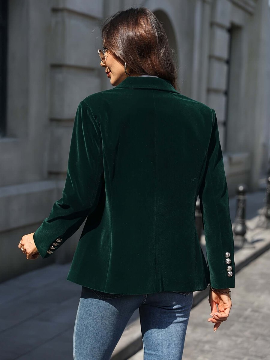 Women's Vest Single-Button Velvet Blazer Jacket