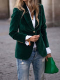 Women's Vest Single-Button Velvet Blazer Jacket