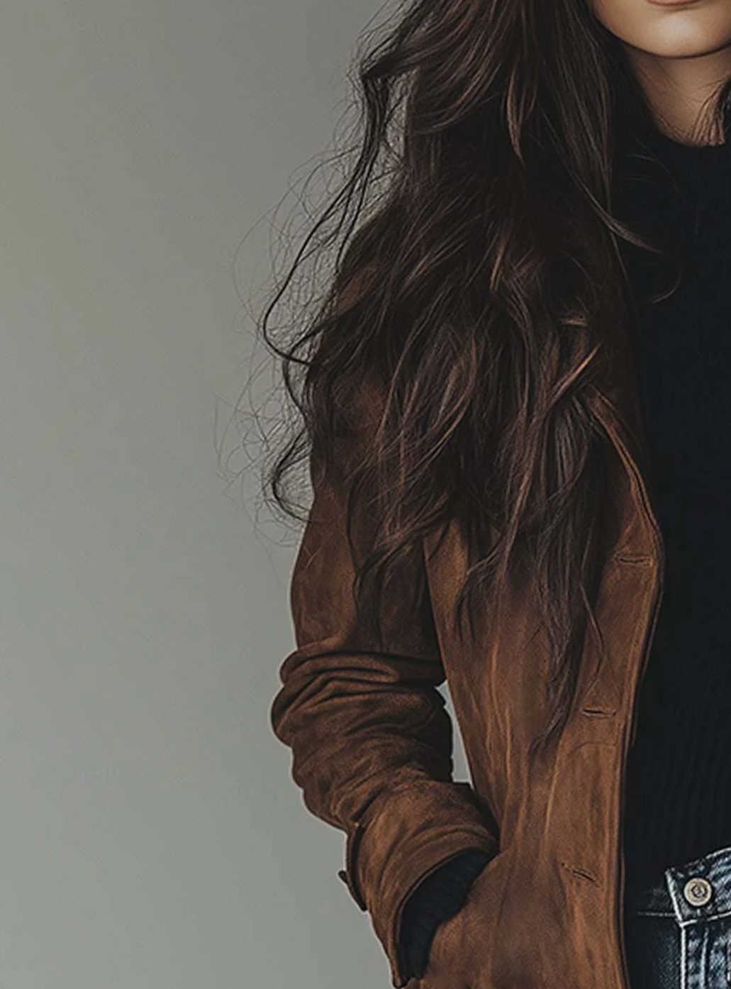 Women's Vintage-Style Double-Breasted Suede Trench Coat