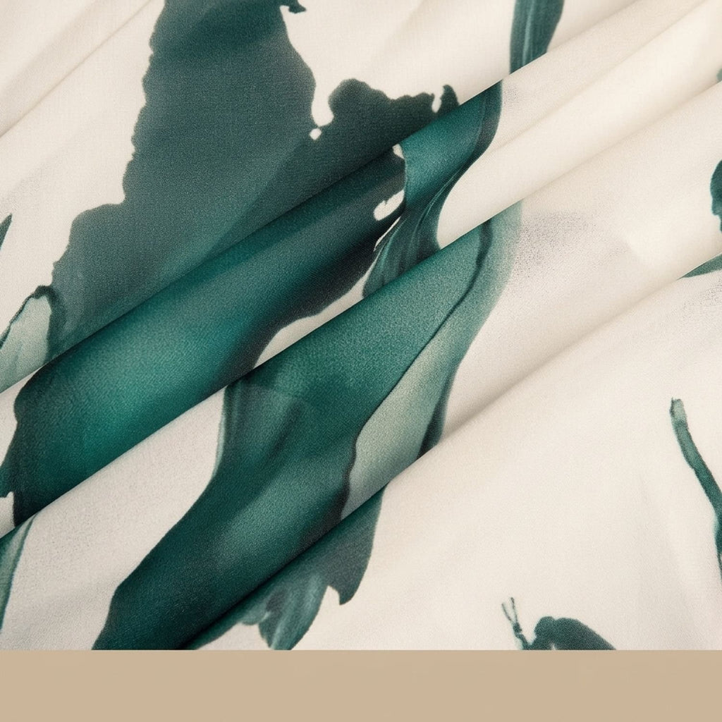 Women's Watercolor Floral V-Neck Tie-Waist Maxi Dress