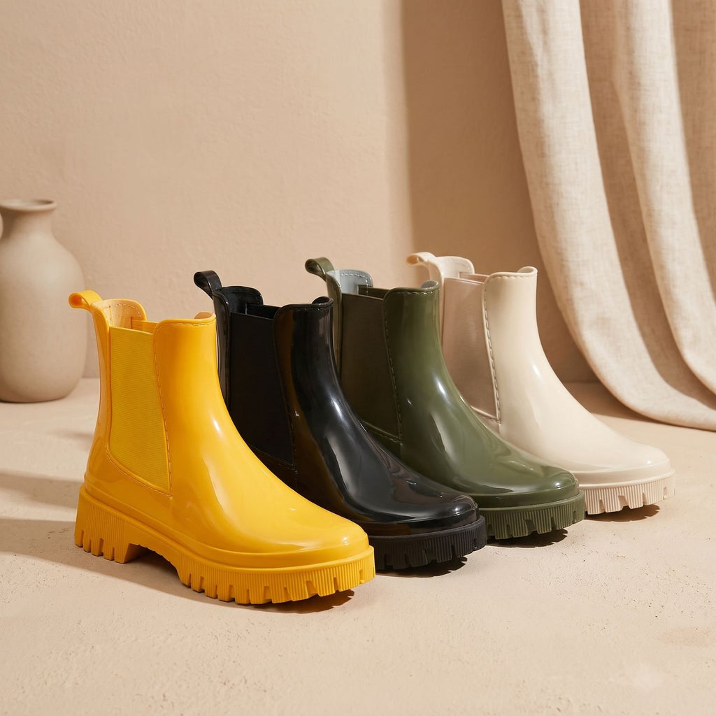 Women's Waterproof Chunky Chelsea Rain Boots