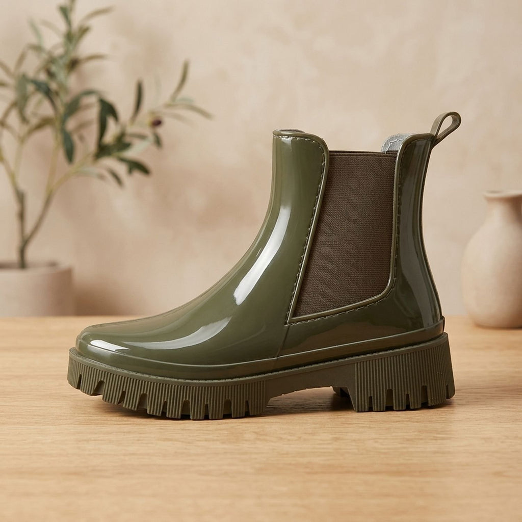 Women's Waterproof Chunky Chelsea Rain Boots