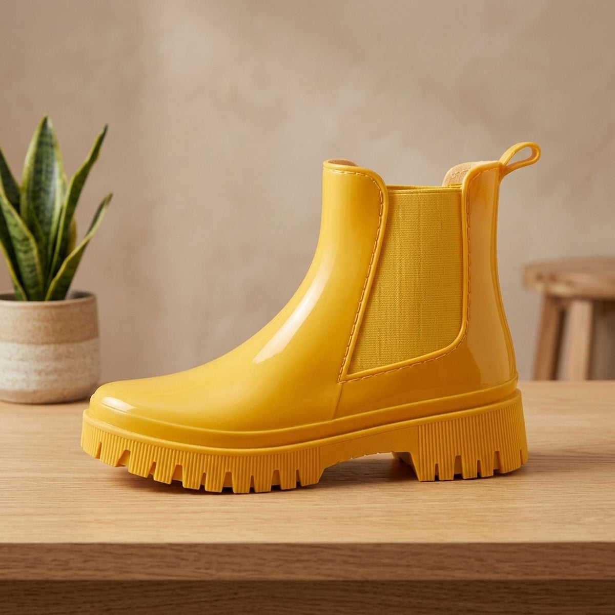 Women's Waterproof Chunky Chelsea Rain Boots