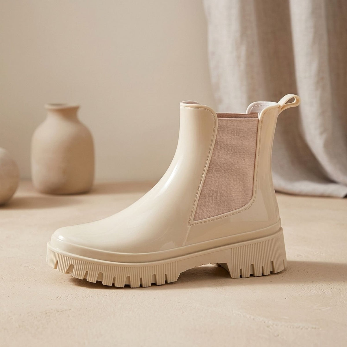 Women's Waterproof Chunky Chelsea Rain Boots