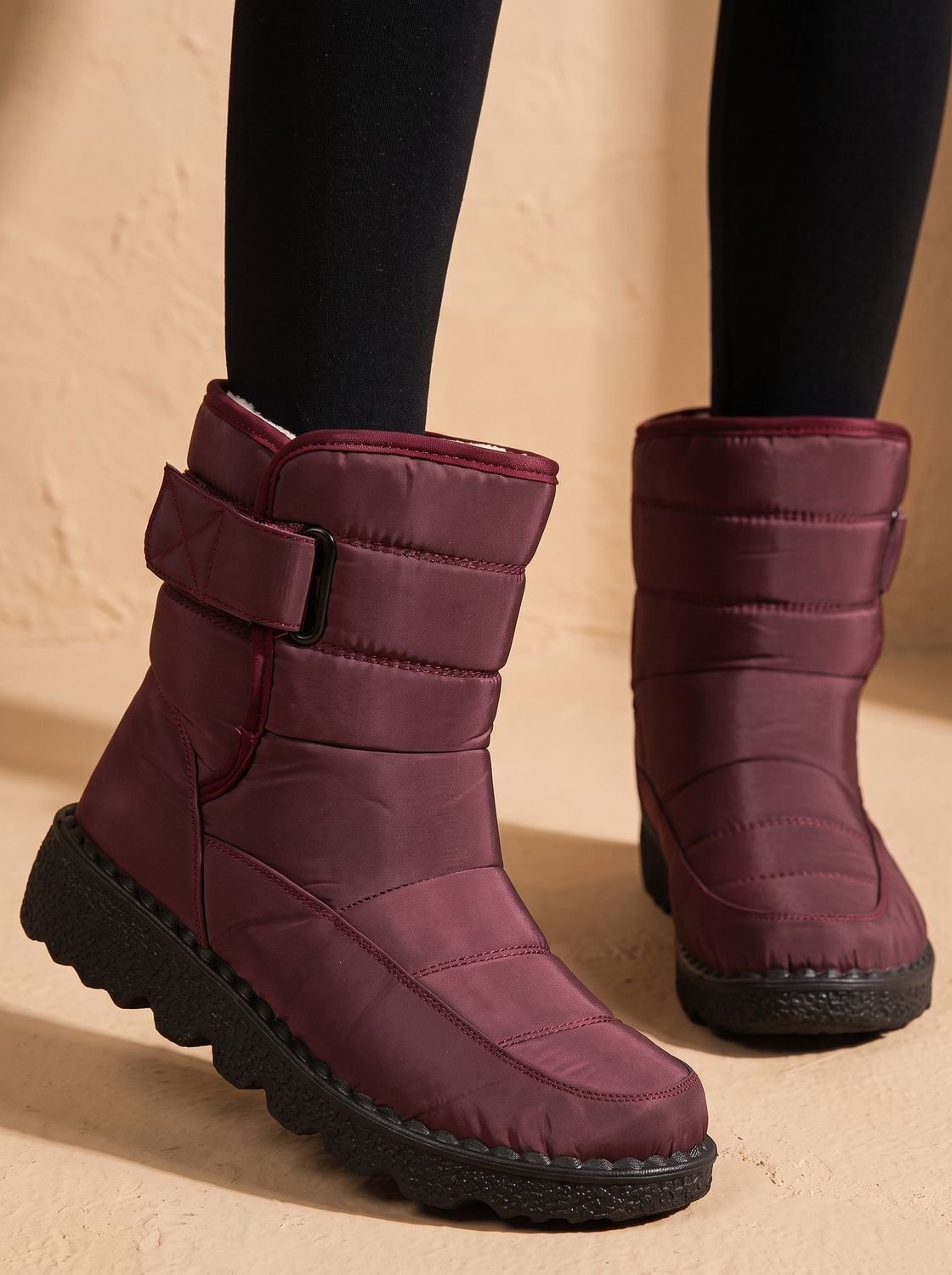 Women's Waterproof Fleece-Lined Non-Slip Mid-Calf Snow Boots