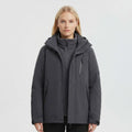 Women's Waterproof Hooded 3-in-1 Fleece-Lined Winter Jacket - Black