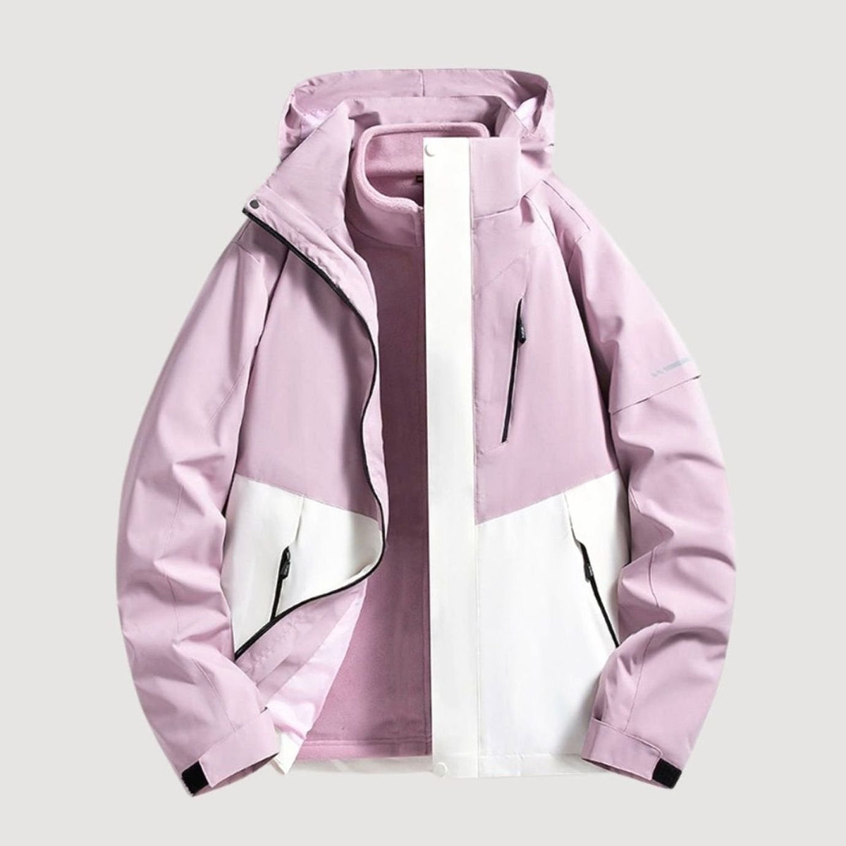 Women's Waterproof Hooded 3-in-1 Fleece-Lined Winter Jacket - Lavender