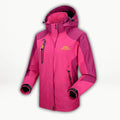 Women's Waterproof Hooded Outdoor Quilted Jacket - Light Red