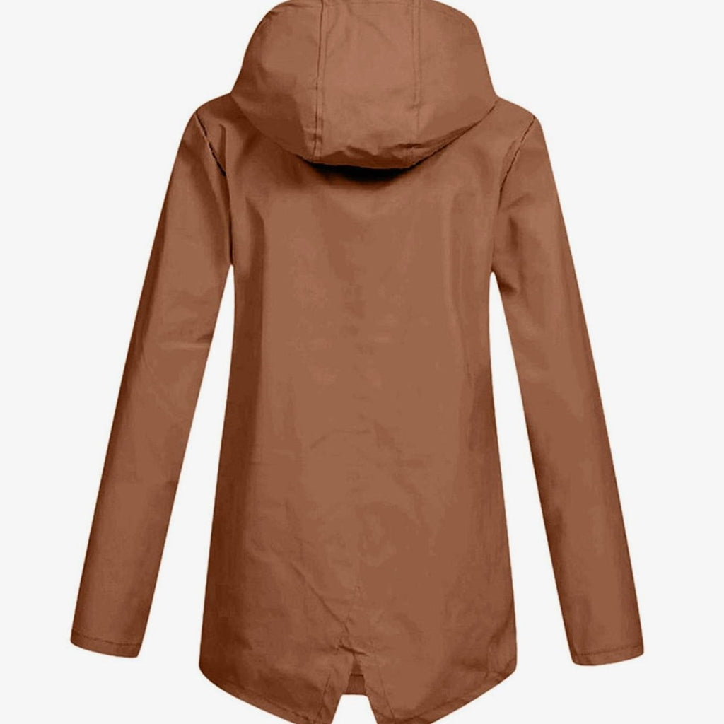 Women's Waterproof Hooded Zip-Up Breathable Rain Jacket