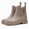 Women's Waterproof Slip-On Lug-Sole Chelsea Boots - Brown