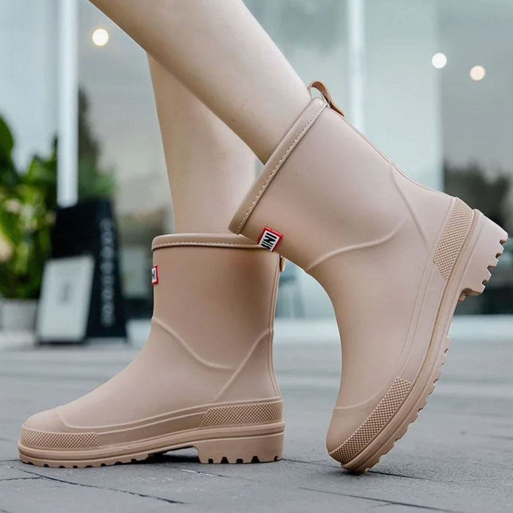 Women's Waterproof Slip-On Mid-Calf Rain Boots