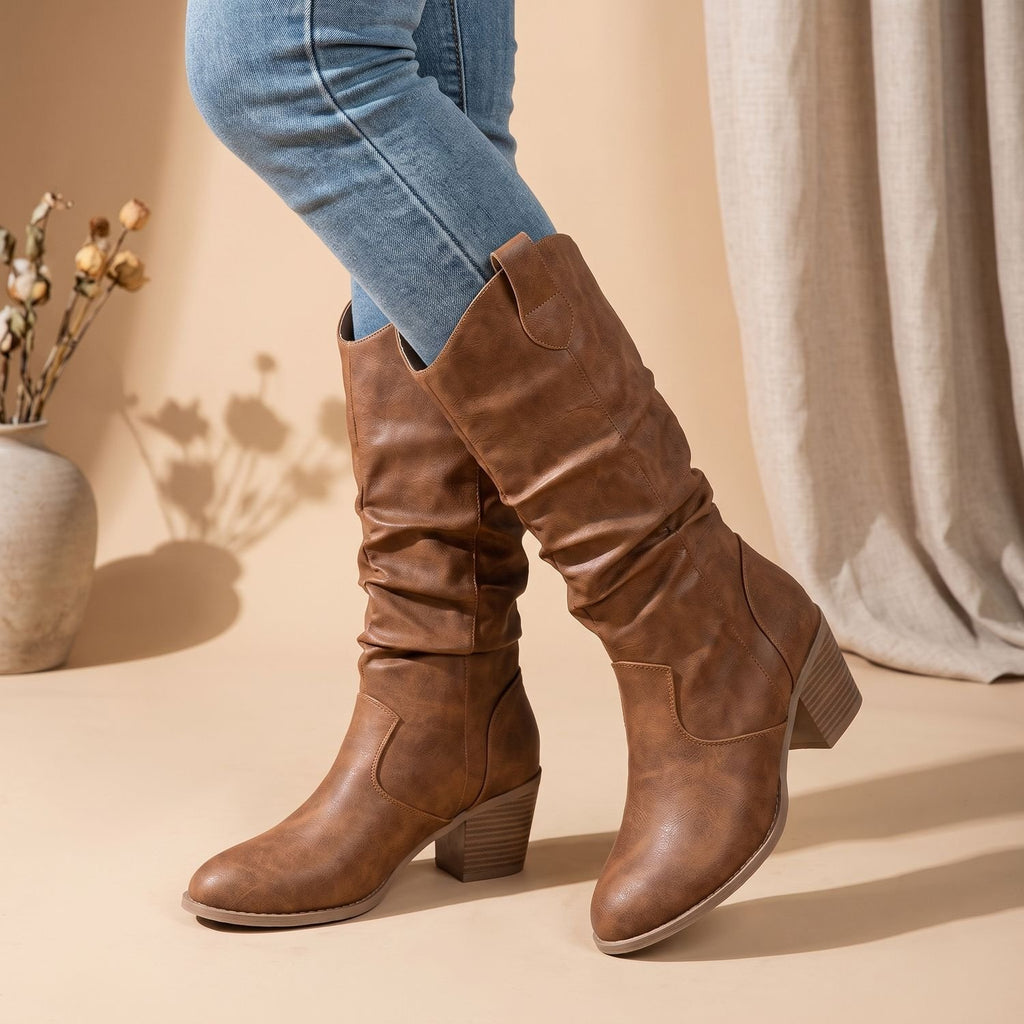 Women's Wide-Calf Slouchy Pull-On Knee High Boots