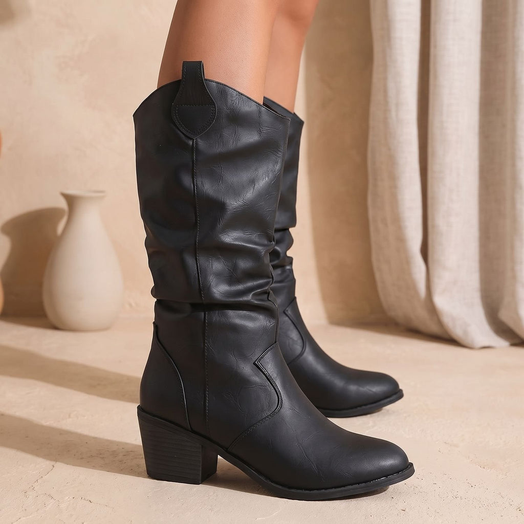 Women's Wide-Calf Slouchy Pull-On Knee High Boots