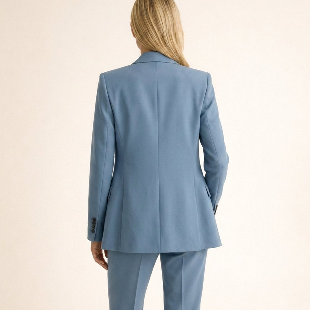 Women's Wide-Leg High-Waist Blazer Pants Two-Piece Suit Set