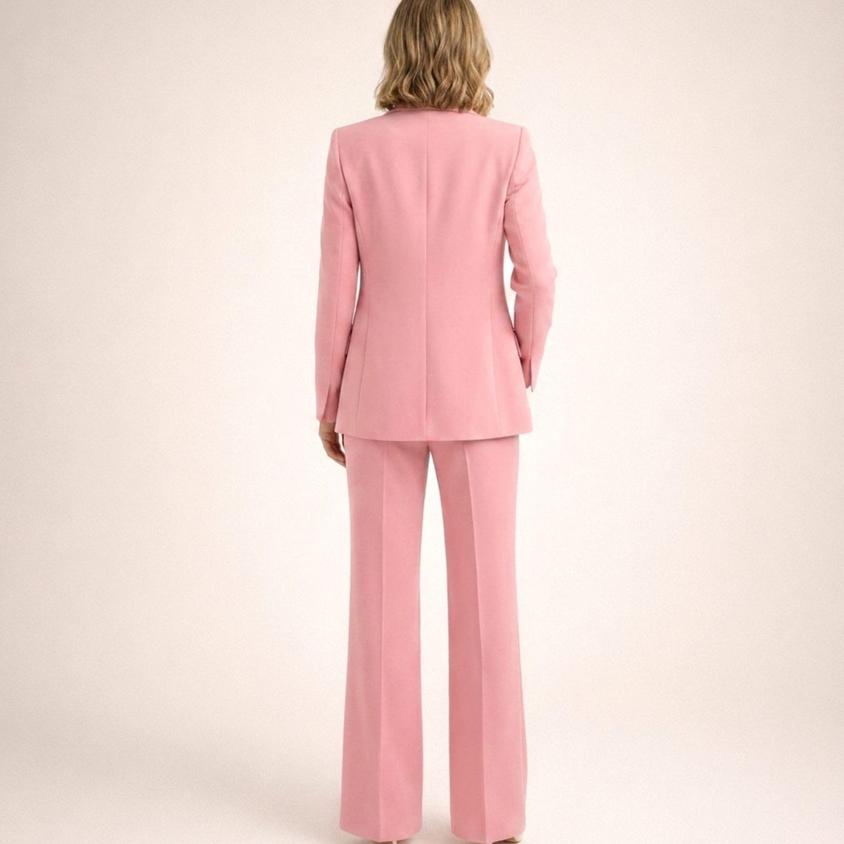 Women's Wide-Leg High-Waist Blazer Pants Two-Piece Suit Set