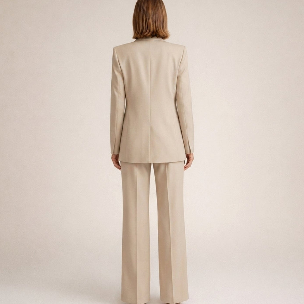 Women's Wide-Leg High-Waist Blazer Pants Two-Piece Suit Set