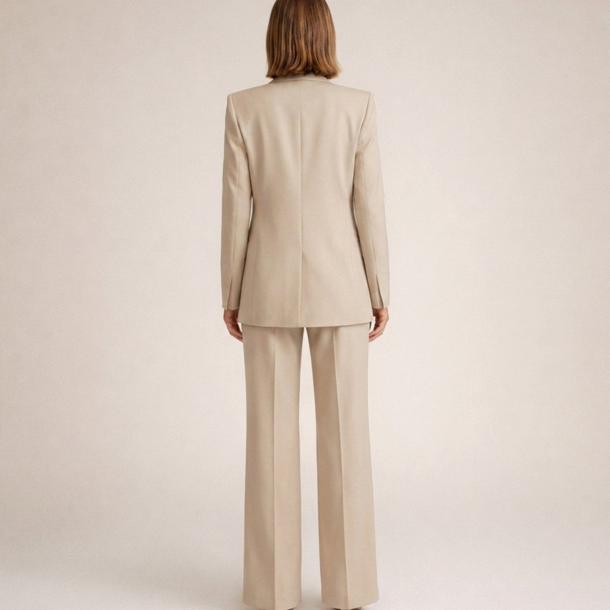 Women's Wide-Leg High-Waist Blazer Pants Two-Piece Suit Set